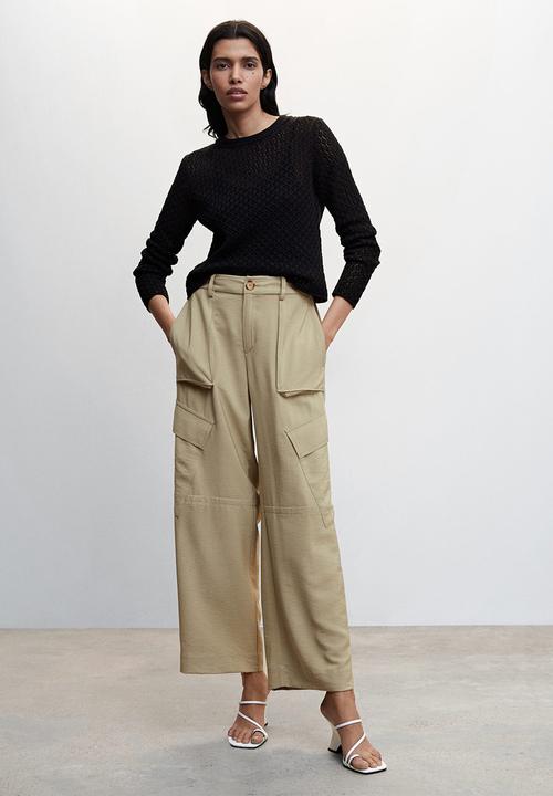 MANGO - trousers brownie - light pastel grey