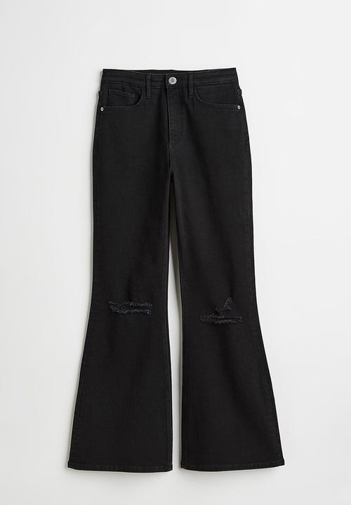H&M - Comfort stretch flare fit high jeans - black
