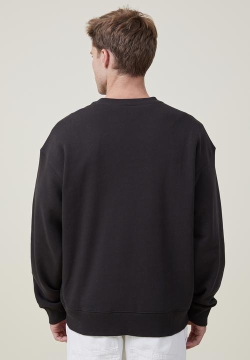 Cotton On - Oversized graphic sweater - washed black/yellowstone