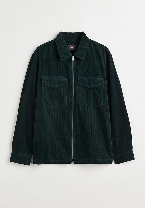 H&M - Corduroy overshirt - forest green 