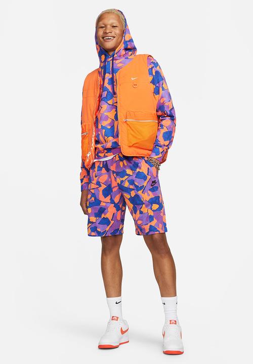 Nike - M nk club+ ft short aop - vivid purple/deep royal blue/black