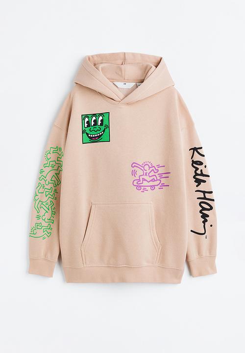 H&M - Keith Haring x H&M: Oversized printed hoodie - beige