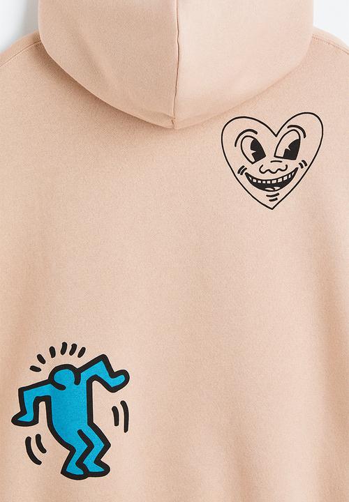 H&M - Keith Haring x H&M: Oversized printed hoodie - beige