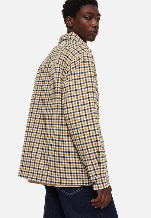H&M - Padded overshirt - yellow & black checked
