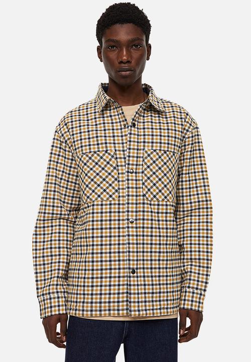 H&M - Padded overshirt - yellow & black checked