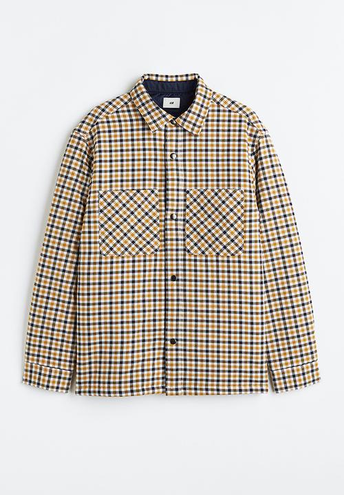 H&M - Padded overshirt - yellow & black checked