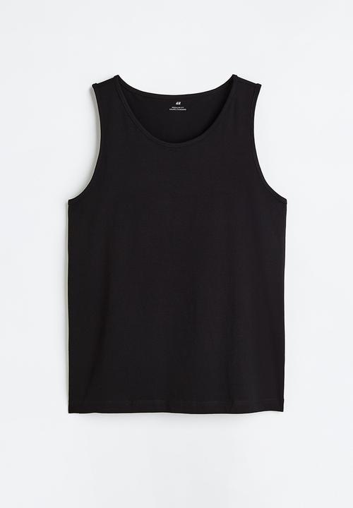 H&M - Cotton jersey vest top - black