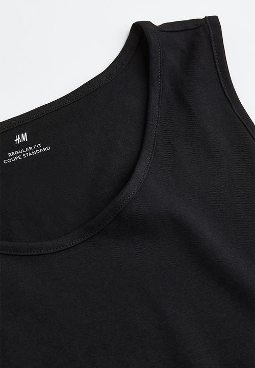 H&M - Cotton jersey vest top - black