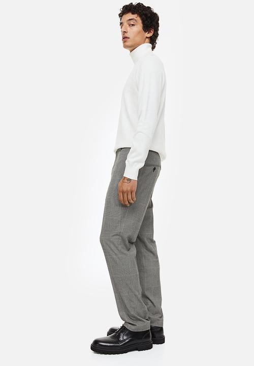 H&M - Slim fit trousers - grey checked 