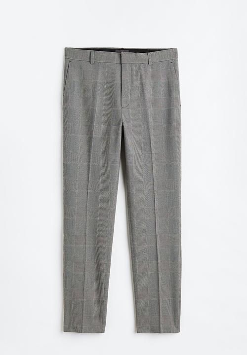 H&M - Slim fit trousers - grey checked 