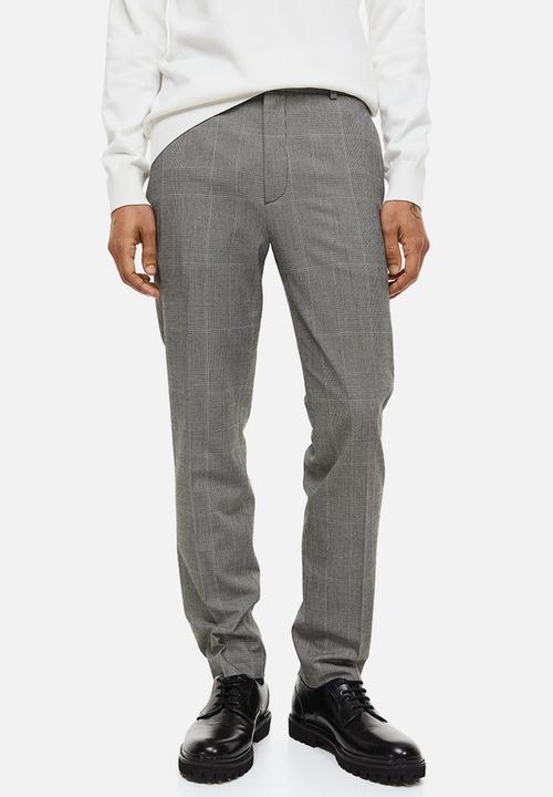 H&M - Slim fit trousers - grey checked 