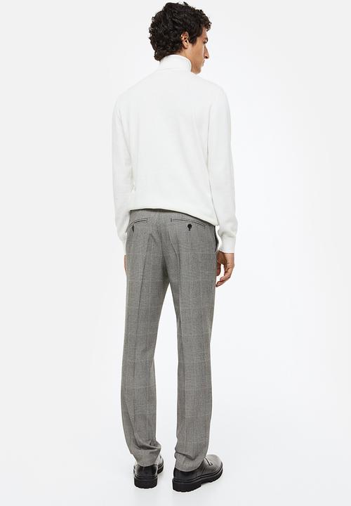 H&M - Slim fit trousers - grey checked 