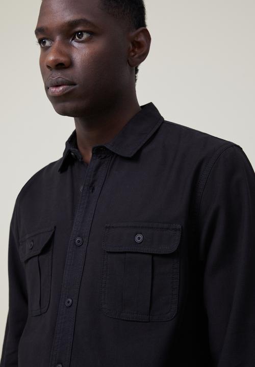 Cotton On - Greenpoint long sleeve shirt - black