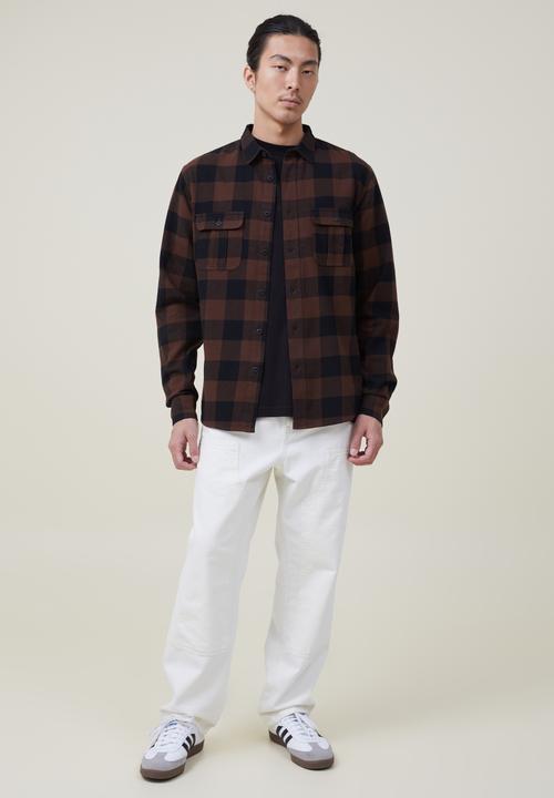 Cotton On - Greenpoint long sleeve shirt - ginger buffalo check
