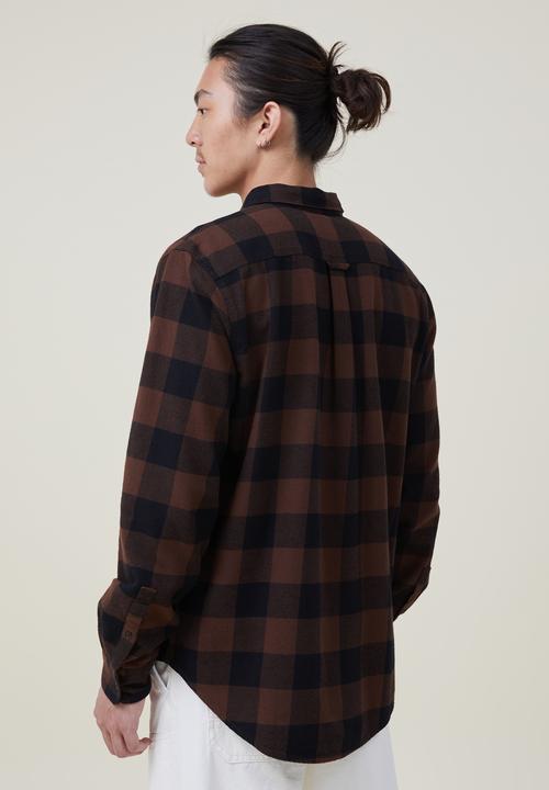 Cotton On - Greenpoint long sleeve shirt - ginger buffalo check