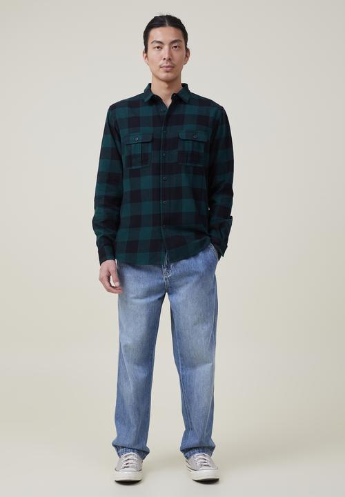 Cotton On - Greenpoint long sleeve shirt - jungle buffalo check