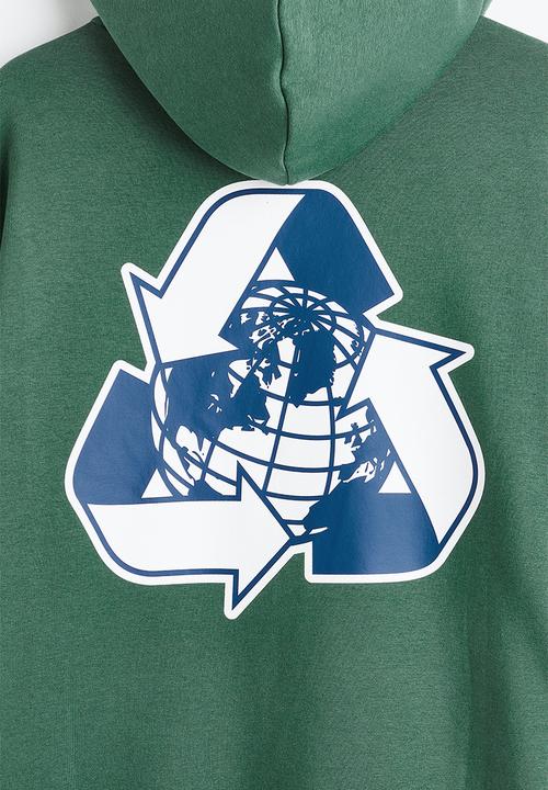 H&M - Relaxed fit printed hoodie - green earth 