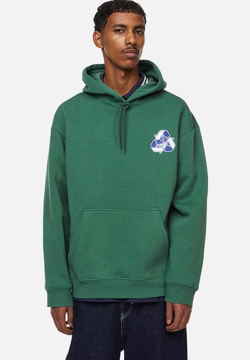 H&M - Relaxed fit printed hoodie - green earth 