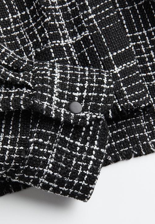 H&M - Bouclé shacket - black/checked