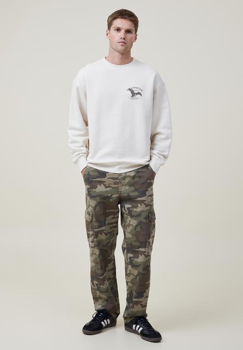 Cotton On - Oversized graphic sweater - ecru/yellowstone eagle