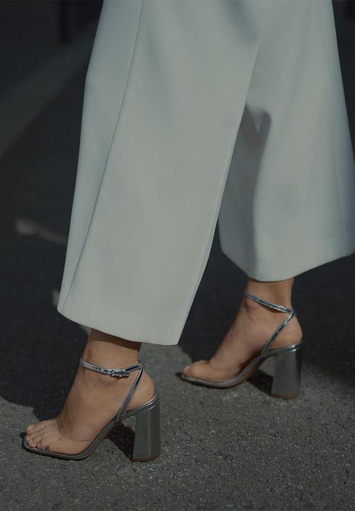 MANGO - Sun2 barely there block heel - silver