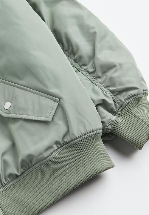H&M - Padded bomber jacket - light khaki green