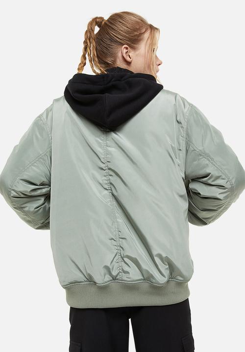 H&M - Padded bomber jacket - light khaki green