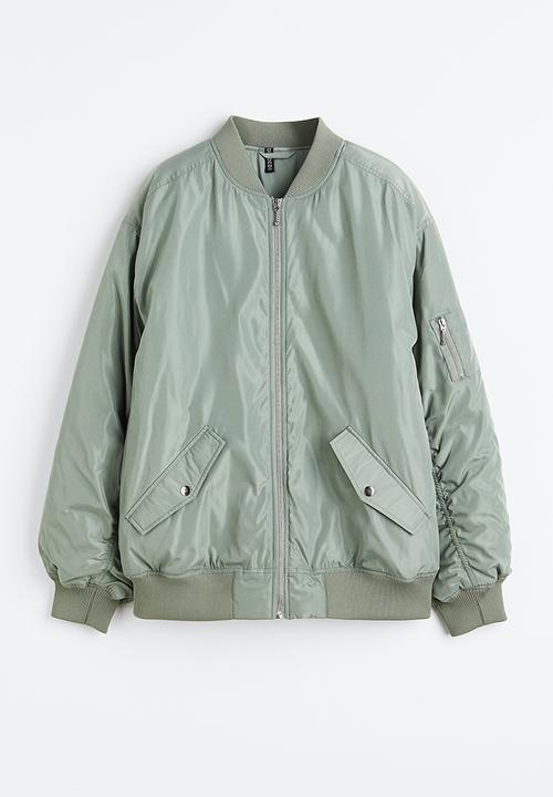 H&M - Padded bomber jacket - light khaki green