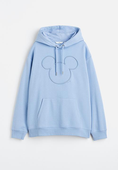 H&M - Motif-front hoodie - light blue/mickey mouse