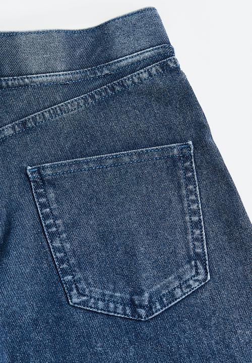 H&M - Wide trousers - denim blue/block-coloured