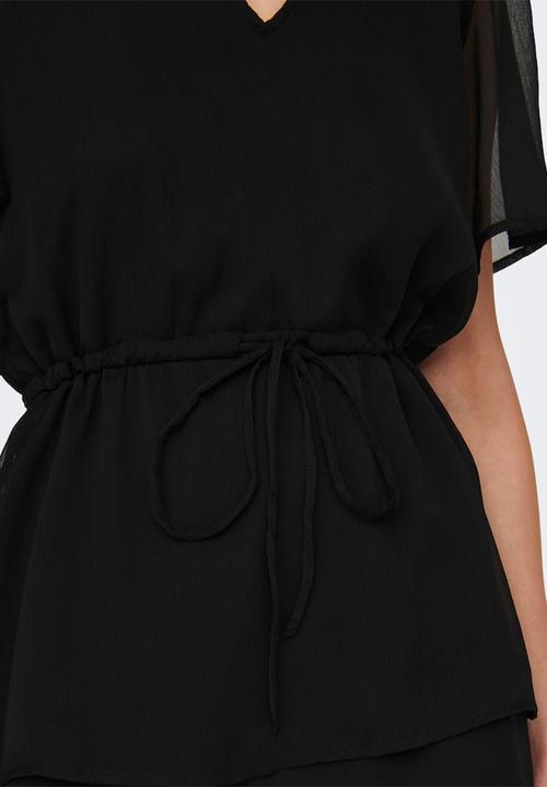 Jacqueline de Yong - Melly short sleeve layer dress - black 