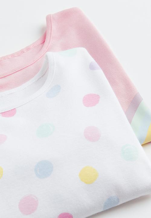 H&M - 2-pack jersey pyjamas - light pink/spotted