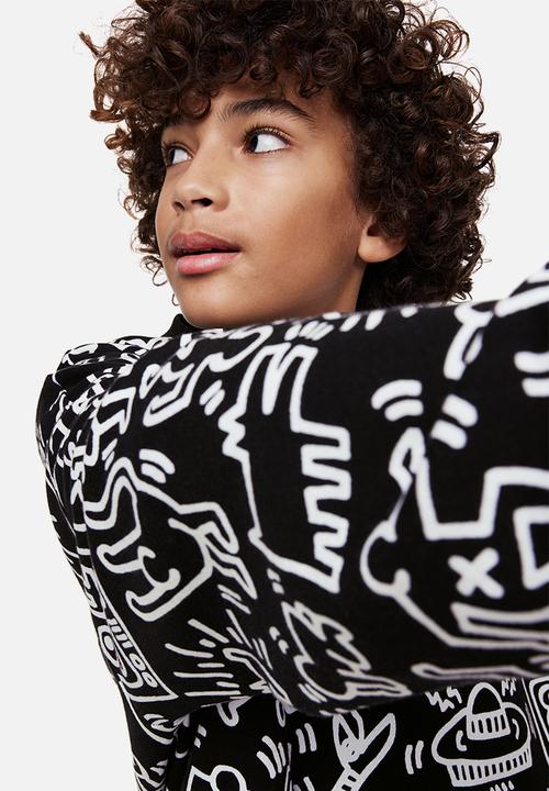 H&M - Keith Haring x H&M: Oversized printed sweatshirt - black/keith haring