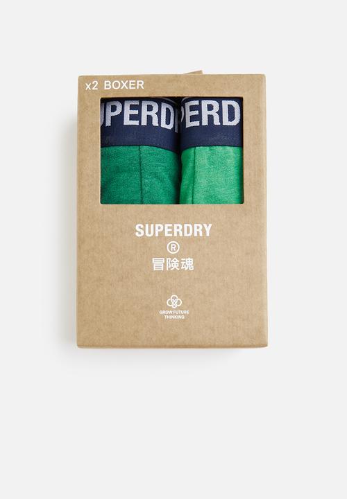 Superdry. - Boxer multi double pack - oregon/bright green