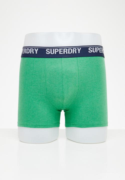Superdry. - Boxer multi double pack - oregon/bright green