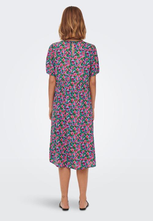 Jacqueline de Yong - Ella 2/4 midi dress wvn - bluejay roses