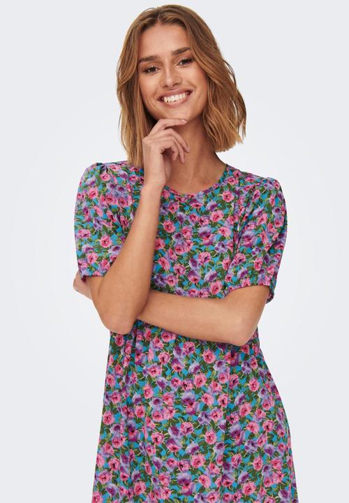 Jacqueline de Yong - Ella 2/4 midi dress wvn - bluejay roses