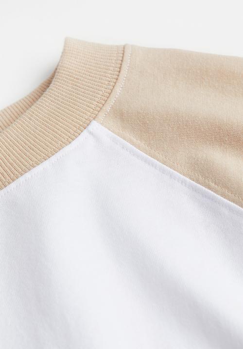 H&M - Long-sleeved printed top - beige/bambi