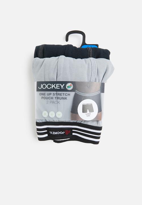 Jockey - 2 Pack long leg one up stretch pouch trunk - blue & black