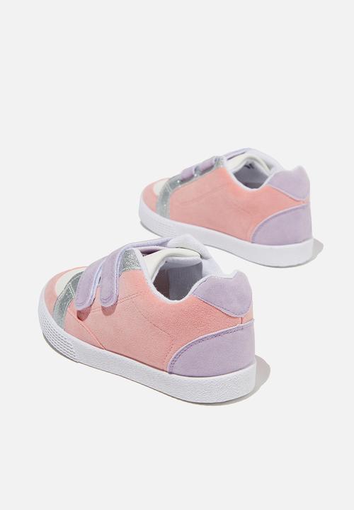 Cotton On - Darcy double strap trainer - pink & lilac glitter