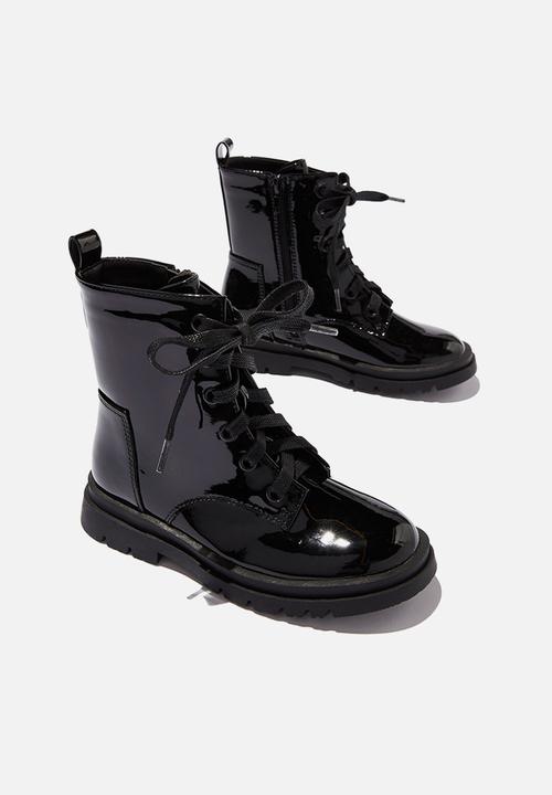Cotton On - Combat lug boot - black 