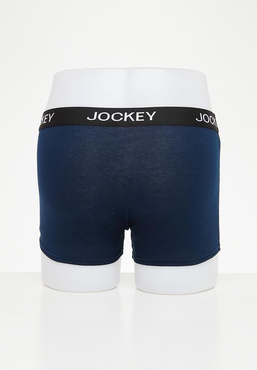 Jockey - 3Pk value pouch trunk - midnight navy/beetroot-red/springlake-blu
