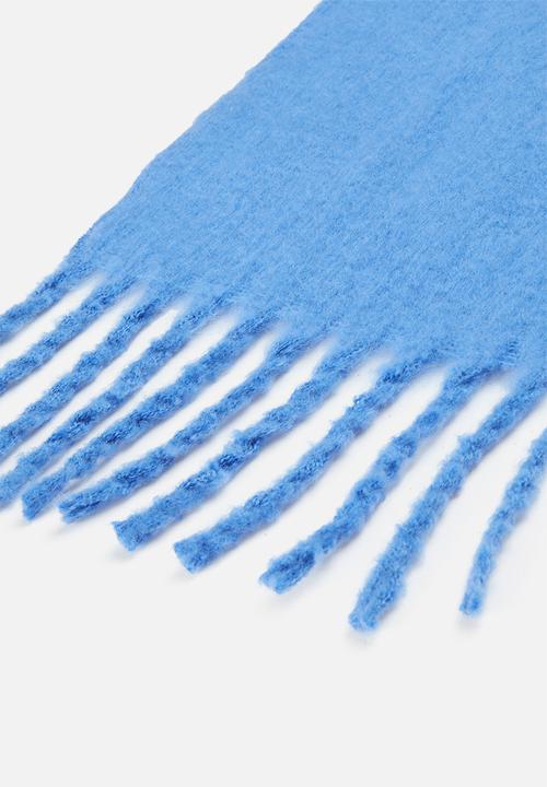 edit - Liv blanket fringed scarf - blue