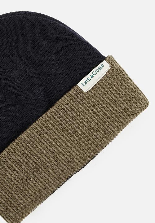 Lark & Crosse - Benjamin beanie - navy & olive