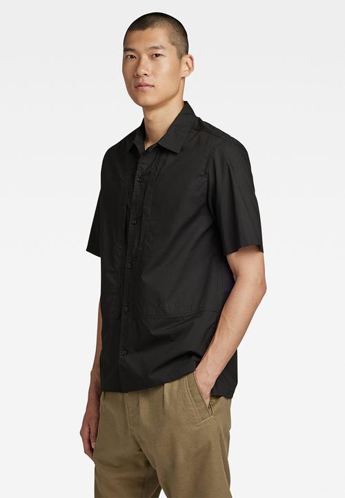 G-STAR - Workwear panel shirt s\s manor poplin - dk black