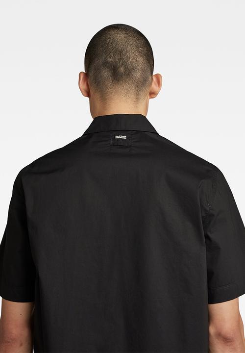 G-STAR - Workwear panel shirt s\s manor poplin - dk black