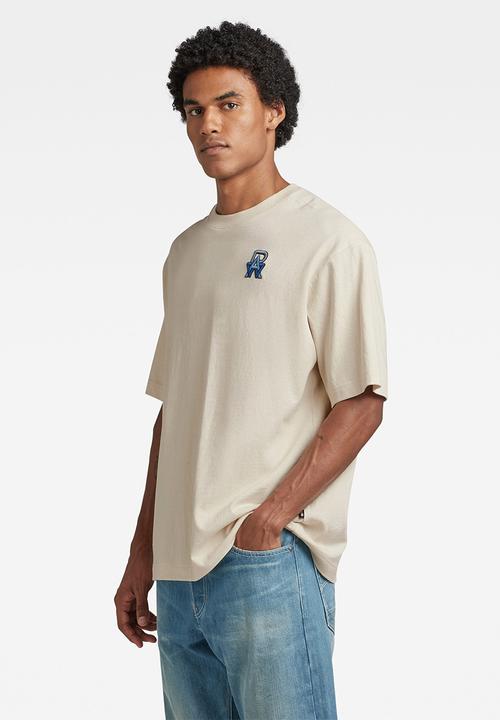 G-STAR - Embro raw boxy r t dry jersey ecru o - ecru