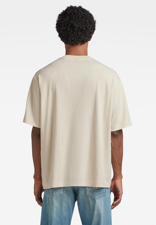 G-STAR - Embro raw boxy r t dry jersey ecru o - ecru