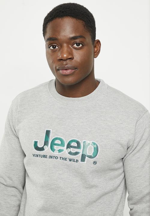 JEEP - Logo applique crew neck - grey