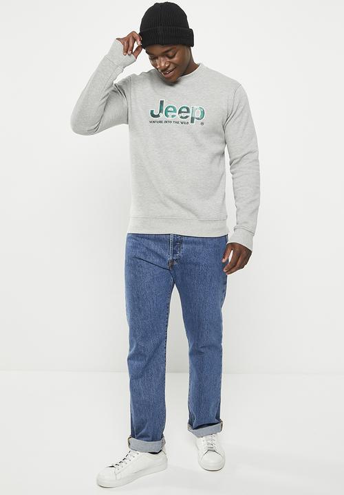 JEEP - Logo applique crew neck - grey